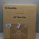 PELONIS 20 Inch Box Fan 3 Speeds, Window Fans, Floor or Tabletop, 25ft/s, 2025 Upgraded, Superior Air Throw (2295 CFM), Lightweight, 5 Blades, Fans for Bedroom, Office, Living Room, Garage