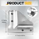 Otoolling 4 Pieces 1 5/8" x 1 5/8" Chain Link Fence Gate Corner Pressed Steel Elbow Hardware Used to Protect Door Corners and Gate Construction Includes Nuts, Bolts and Spares