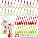 LemonRoad 24 Sets Christmas Whisks Gifts Bulk: Mini Silicone Whisks Small Rubber Spatulas Greeting Cards Ribbons Plastic Bags for Cooking Kitchen Supplies Stocking Stuffers Ideas (Red and Green)