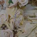 Ling's Moment 9FT Flower Garland for Backdrop Decorations - Wedding Arch Flowers, Eucalyptus & Rose, Artificial Floral Garland for Mantel - Sweetheart Table Decor for Ceremony Reception, White & Beige