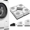 SEISSO 4 Pack Anti Vibration Pads for Washing Machine Support, Pedestal for Washer and Dryer with 1100 lbs Weight Capacity, Washing Machine Foot Pads for Anti Slip Protect Laundry Room Floor(White)