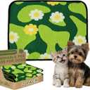 Qeils Reusable Puppy Pads for Small Dogs, Washable Pee Pads with Non-Slip , Absorbent Leakproof Mat for Crates, Playpens, Pet Beds & Whelping, Indoor Potty Training Grass Green, 18"x24", 2 Pack