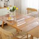Clear Table Protector 30 x 54 Inch, 1.5mm Thick Plastic Table Cover, Waterproof PVC Clear Table Cover Protector, Desk Protector Mat, Writing Desk Pad for Desktop, Coffee & Dining Room Table