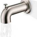 Slip-On Tub Spout with Diverter Long for Bathtub Spout, Fit for 1/2 Inch Slip Pipe, Brushed Nickel