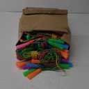 Honoson 100 Pcs Rainbow Jump Rope Bulk Gift for Kids 7.8ft Nylon Stripe Ropes with Handle Adjustable Colorful Party Favor Christmas Item Gift Outdoor Exercise Fitness (Multicolor)
