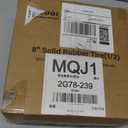 GICOOL 8" x 2" Solid Rubber Flat-Free Tire and wheel, with Ball Bearings and 1/2 Axle Bore Hole, 2" Offset Hub, For Hand Truck Dolly Trolley Garden Wagon Cart Generator Replacement Tire, 2 Pack