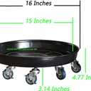 Rolling Planter Caddy(430lbs Capacity), Heavy Duty Metal Plant Stand with Brake Wheels Plant Dolly Mover Plant Pot Tray Saucer for Indoor Outdoor 16 Inches Black 2Pack