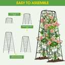 Heavy Duty Cucumber Trellis50"x17"Adjustable A-Frame Trellis for Climbing PlantsMetal mesh Design, Rust-Proof and UV-ResistantGarden Trellis for Cucumber Beans and Vine Type Plants.Black&2 Pcs