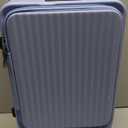 HotWay 19 Inch Expandable Carry On Luggage with Cup Holder, Hardside TSA Approved Luggage with Spinner Wheels, Top Opening Suitcase For Travel, Blue