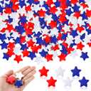 60 Pcs 4th of July Star Vase Bowl Table Filler Mini Resin Patriotic Star Red White Blue Decor for Craft Cutouts Tiered Tray Vase Bowl Table Filler Decor for Independence Day Hanging Ornament,1.18''