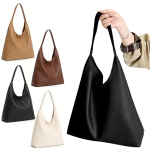 Large Hobo Bags for Women, Soft PU Leather Slouchy Tote Purse - Spacious Casual Shoulder Handbag for Work & Everyday Use (Red)