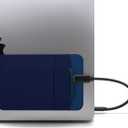 2-Pocket Adhesive Pouch for Laptop, Compatible with External Portable SSD, Magic Mouse, USB Cable and More - Blue