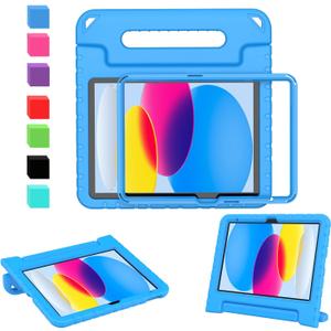 AVAWO Kids Case for New iPad (A16) 11th Generation 11 Inch 2025, iPad 10th Generation 10.9" 2022 with Built-in Screen Protector Durable Shockproof Lightweight Handle Cover for i Pad 11/10, Light Blue