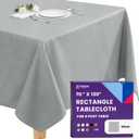 Gee Di Moda Rectangle Tablecloth - 70 x 120 Inch Silver Table Cloth for 6 or 8 Foot Rectangle Tables - Heavy Duty Washable Fabric - for Holiday Party, Dinner, Weddings, Baby Shower & Events