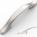 Asidrama 10 Pack 3 Inch(76mm) Brushed Satin Nickel Kitchen Cabinet Handles Cabinet Pulls Kitchen Cabinet Hardware for Cupboard Drawer Pulls (3" Hole Center)