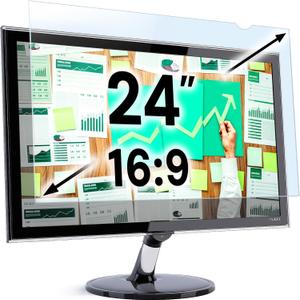 VINTEZ 24 inch Blue Light Blocking Screen Protector Panel for 16:9 Widescreen Computer Monitor and Laptop - PC Anti-UV Eye Protection Filter Film - Anti-Scratch Diagonal Frame Shield [1 Pack]