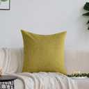 Set of 4 Light Green Throw Pillow Covers Neutral Textured Linen Decorative Pillowcases 18x18 Inch, Farmhouse Rustic Outdoor Pillow Cover Square Accent Cushion Cases for Sofa Couch Home