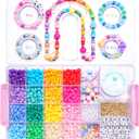 MAKERSLAND Pony Beads Bulk,Kandi Beads,Letter Beads for Friendship Bracelet Making Kits DIY Craft Keychains with Bead Board,Storage Box with Handle,Removable Tray for Kids Teens Adults Birthday Gift