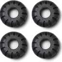 Premium Choke Up Rings, 4 Pack, Reduces Hand Pain & Pressure for Baseball, Softball, & Tee Ball Bats Knob Taper, Black 