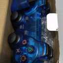 Burcica Wireless Controller for PS-2 Play 2 Double Vibration 2 - ClearBlue and ClearGreen