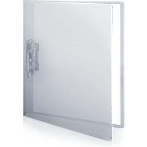 CRANBURY Punchless Clamp Binder (Dusky Gray), Ringless Binder Holds 100 Letter Size Pages, Documents, 8.5x11 Folder with Metal Clip for Home or Office, Transparent Acid-Free Poly