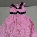 Kids Girls 50s Audrey Vintage Polka Dot Swing Party Rockabilly Dress Retro Peter Pan Doll Collar Wedding Casual Skater Dress (Pink, 7-8Years)