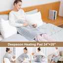 Deepsoon Heating Pad,Electric Heating Pads for Back,Neck,Moist Heating Pad for Abdomen Shoulder Knee Legs,Dry/Moist Heat&Auto Shut Off,Mother's Day Birthday for Men and Women,Light Gray,24x20 Inch
