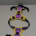 rabbitgoo Dog Harness No Pull with 2 Leash Clips, Adjustable Soft Padded, Reflective Oxford No Choke Pet Vest with Easy Control Handle for Small Dogs, Purple & Yellow, S