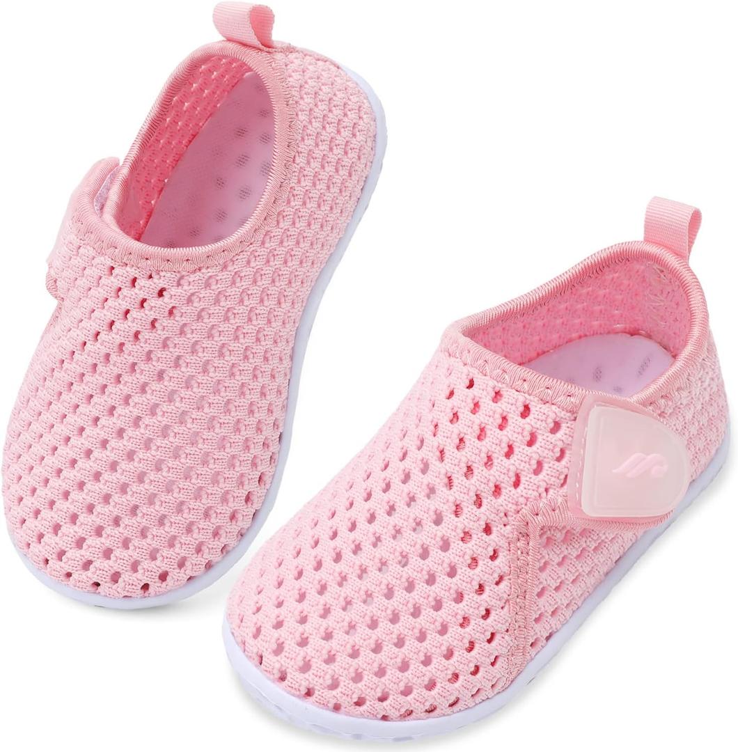 JIASUQI Baby Boys Girls Barefoot Swim Pool Water Shoes Beach Walking Sandals Athletic Sneakers (Pink, XS)