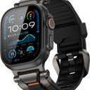 ULTIMAL Compatible with Apple Watch Ultra 3/2/1 band 49mm/46mm/45mm/44mm for Men, Silicone Strap with Durable Stainless Steel Buckle for Apple Watch Ultra 3/2/1 Series 11/10/9/8/7/6/5/4/3/SE3/SE2/SE (Black/Gray)