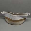 Stylish Cotton Rope Storage Basket For Dog Toys, Magazines or Books - The Perfect Woven Bin with Handles For Everyday Organization Reduces Clutter in Your Rooms - A Decorative Gift & Storage Box