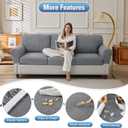 Couch Cushion Covers Sectional Couch Covers Stretch Washable Soft Seat Cushion Covers Furniture Protector Sofa Slipcovers for Pets(Light Grey,3 Pieces Seat Covers or Back Covers)