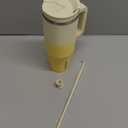 BJPKPK 40 oz Tumbler With Handle Insulated Tumblers With Lid And Straw Stainless Steel Thermal Cup, Lemon