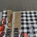 Tinideya Christmas Rug Plaid Christmas Kitchen Rug Set of 2 Farmhouse Xmas Tree Truck Buffalo Check Mat for Kitchen Bath Room Decoration, 17 x 47 in, 17 x 28 in