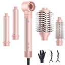 5 in 1 Air Styler, Hair Dryer & Blow Dryer Brush with Auto Wrap Curls, 110,000 RPM Ionic Hot Air Styler for Fast Drying, Curling, Smoothing, Blowouts & Frizz-Free Volume, No Heat Damage, 1200W