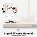 oakxco for iPhone 17 Pro Phone Case Liquid Silicone, Cute Thin Slim Grip Soft Rubber Gel for Women Men, Smooth Matte TPU Plain Solid Color Girly Simple Case with Camera Cover Protection, Beige Stone