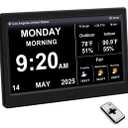 2025 New Digital Clock with Temperature/Humidity & Weather Forecast, Auto Time Sync Large Display, Custom Alarms & Medication Reminders, Ideal for Elderly(Black, 10.1-Inch)