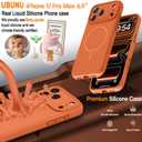 Magnetic for iPhone 17 Pro Max Case Silicone, Compatible with MagSafe, Integrated Camera Control Cover, Full Body Protective 3.0mm Thicken Shockproof Phone Cover for 17 ProMax 6.9'', Orange