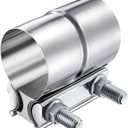 2.25 Inch Lap Joint Exhaust Clamp, 2 1/4 Inch 304 Stainless Steel Muffler Clamp, Pipe Clamps Sleeve Coupler for Pipes, Mufflers and Catalytic Converters