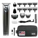 WAHL USA Stainless Steel Lithium Ion 2.0+ Slate Beard Trimmer for Men - Electric Shaver, Nose Ear Trimmer, Rechargeable All in One Men's Grooming Kit - Model 9864