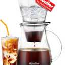 Mueller QuickBrew Smooth Cold Brew Coffee and Tea Maker 47 oz, Dripper Iced Coffee Brewer Maker with Adjustable Water Flow, Stainless Steel Filter, Borosilicate Glass Carafe