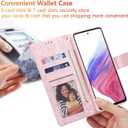 UEEBAI Wallet Case for Samsung Galaxy S25 Plus 5G, PU Leather Phone Case Kickstand RFID Blocking Flip Case Card Slots Wrist Strap Relief Engraved Pattern Magnetic Closure Flower Case, Blue Butterfly