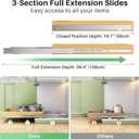 Pull Out Cabinet Organizer, Soft Close Wooden Slide Out Drawers for Pots and Pans, Full-extension Roll Out Shelves for Kitchen Cabinets, Pantry Organization, Bottom & Side Mount(12"W X 21"D x 3.4''H)