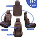 Car Seat Covers Full Set,Faux Leather Seat Covers for Cars, Car Seat Protector Waterproof, Non-Slip,Bright and Shiny seat Covers Make Your Vehicle Look, 2Seaters,Brown
