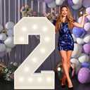 4FT Marquee Light Up Numbers, Giant Marquee Numbers, Pre-cut DIY Foam Board Number 2 for 2th 12th 20th 21st Birthday Decorations, Anniversary Party Decor, 2026 Graduation Party Decorations