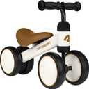 Retrospec Cricket Baby Walker Balance Bike with 4 Wheels for Ages 12-24 Months - Toddler Bicycle Toy for 1 Year Olds - Ride On Toys for Boys & Girls (Eggshell)