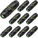 Relaxweex 10 Pcs Outdoor 3 Pin Waterproof Electrical Cable Connector Junction Box IP68 Electrical Extension Cord Wire Connector for Ø3. 5-7mm/7-10mm Wire Range, Easy to Install, 2 Way