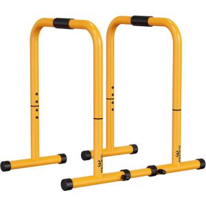 RELIFE REBUILD YOUR LIFE Dip Station Functional Heavy Duty Dip Stands Fitness Workout Dip bar Station Stabilizer Parallette Push Up Stand (Yellow)
