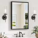 Keonjinn 20 x 30 Inch Black Bathroom Mirrors for Over Sink, Beveled Rectangle Framed Mirrors for Wall, Black Bathroom Vanity Mirror, Tempered Glass, Farmhouse Style, Hangs Horizontally or Vertically