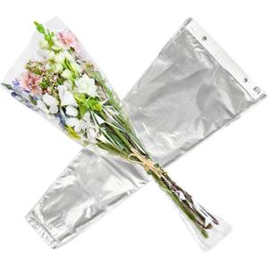 Holiday Designs - 100 Pcs Bottom Sealed Clear Bouquet Sleeves - Waterproof Floral Wraps for Fresh Flower Arrangements - 1.2 Mil Thick (13 x 25 x 4) - Pack of 100